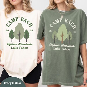 Custom Camp Bach T-shirts, Camping Bachelorette Comfort Color Tees, Cabin Bach Party Bridesmaid Shirts, Hiking Bachelorette Party Shirts