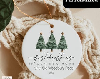 New Home Ornament 2025, Our First Christmas In Our New Home, Custom Gift For First House, Housewarming Gift, New Address Holiday Ornament