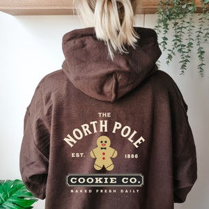 North Pole Cookie CO Hoodie, Vintage Christmas Hooded Sweater, Classic Holiday Shirt, Christmas Lover Gift, Old Fashion Xmas Logo Shirt