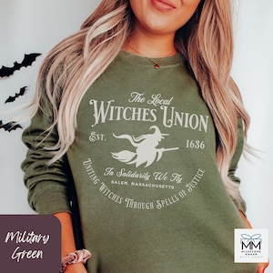 Salem Witches Union Halloween Sweatshirt, Vintage Style Witch Crewneck, Witchy Fall Crewneck, Salem Massachusetts Sweater, Spooky Season Top