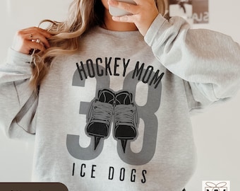 Personalized Hockey Mom Sweatshirt, Jersey Number Hockey Team Sweatshirt, Game Day Crewneck, Custom Hockey Team, Mothers Day Gift Hockey Mom