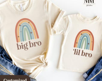 Custom Matching Sibling Shirt, Big Brother Little Brother Family Outfit, Retro Big Sister Gift, New Sister Little Sister Baby Announcement