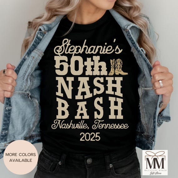 Nashville Birthday Crew Shirts, 50th Birthday Group Personalized T-Shirts, 40th Nash Bash Shirts, Nashville Matching Birthday Trip Shirts