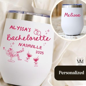 Coastal Cowgirl Bachelorette Wine Tumbler, Western Bach Party Bridal Party Favor, Last Rodeo Personalized Wine Cups, Cocktail Bridal Weekend