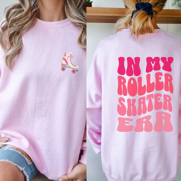 Roller Skater Sweatshirt, Gift for Roller Skater, Retro Groovy 70's Rollerskate Graphic Sweatshirt,  In My Roller Skate Era Crewneck Shirt