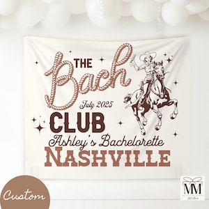 Custom Cowgirl Bachelorette Trip Banner, Country Bach Party Tapestry, Western Bridal Party Decor, Last Rodeo Nashville Bachelorette Weekend
