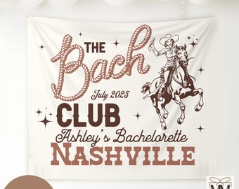 Aangepaste cowgirl vrijgezellenreis banner, Country Bach Party Tapestry, Western Bridal Party Decor, Last Rodeo Nashville Vrijgezellenweekend