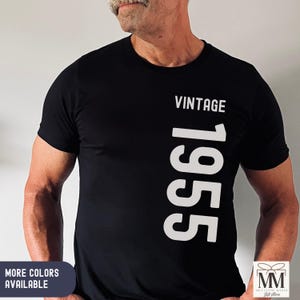 70th Birthday Gift For Men, 1955 Vintage T-shirt For Him, Mens 70th Gift Idea, 70th Birthday Party Shirt, Custom Year Birthday, 1955 Shirt