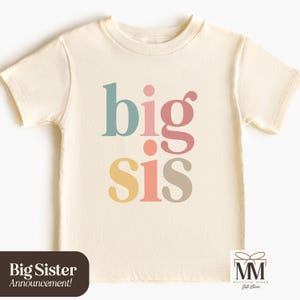 Big Sister Announcement Shirt, Retro Boho Big Sis Tee, Promoted to Big Sister, Gift for New Big Sister, Pregnancy Reveal, Big Sister Reveal