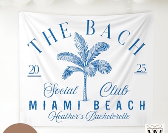 Custom Beach Bachelorette Trip Banner, Miami Bach Party Tapestry, Bridal Party Decor, Last Splash Bachelorette Weekend, Beach Bride Backdrop