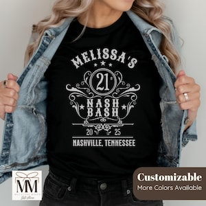 Nashville Birthday Shirts, 21st Birthday Nash Bash Shirts, Matching Nashville Birthday Trip Matching Tshirts, 50th Birthday Bash In the Nash bild 3
