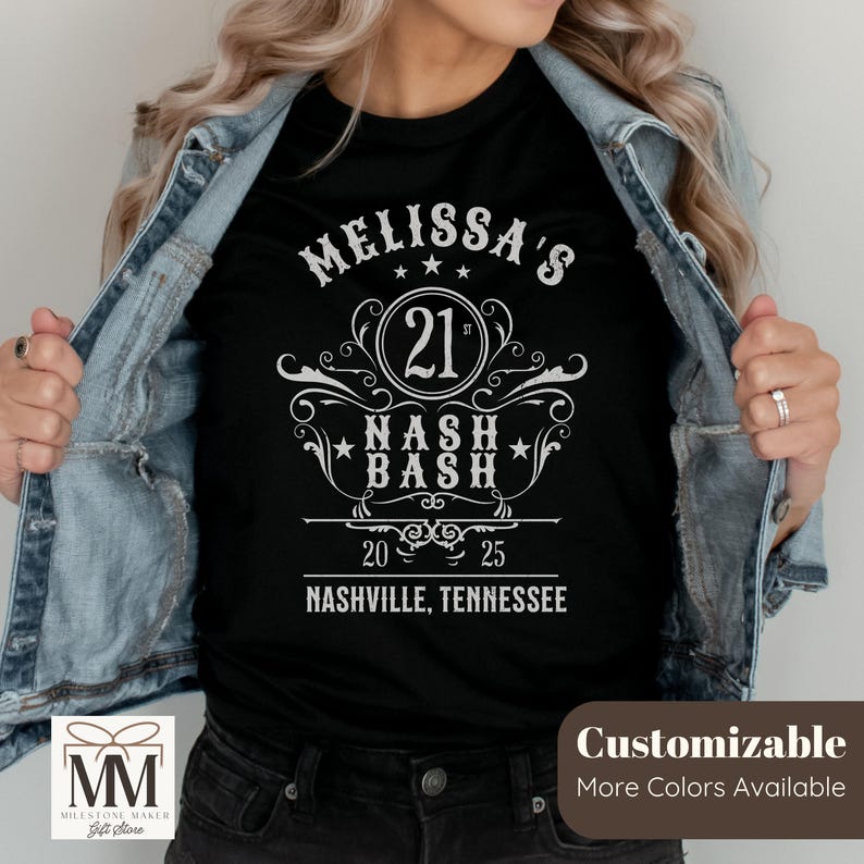 Nashville Birthday Shirts, 21st Birthday Nash Bash Shirts, Matching Nashville Birthday Trip Matching Tshirts, 50th Birthday Bash In the Nash bild 3