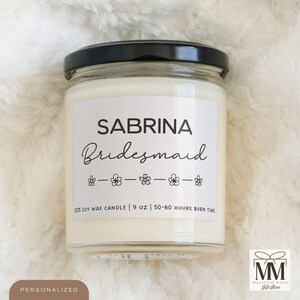 Bridesmaid Proposal Candle, Will You Be My Bridesmaid, Wedding Party Favours, Bridesmaid Gift, Maid Of Honor Gift, Gift For Bridal Party