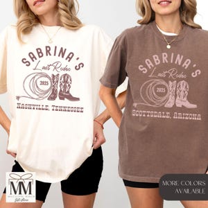 Cowgirl Bachelorette T-Shirt, Personalized Western Bachelorette Comfort Colors Tees, Country Bach Party Group Shirt, Last Rodeo Bridal Shirt