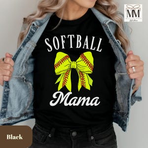 Softball Mama Shirt, Coquette Bow Softball Shirt, Gift For Baseball Mother, Softball Season Game Day Tee, Softball Mom Gift For Mothers Day