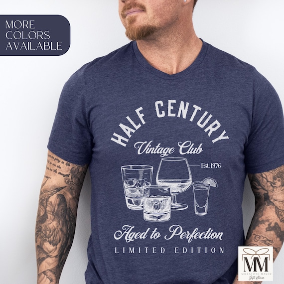 50th Birthday Shirt for Him, 1976 Vintage Birthday Social Club, 50th Birthday Drinking Tee, 50th Bday Gift Idea for Men, Half Century Club