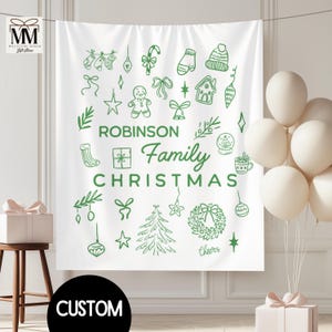 Custom Christmas Party Banner, Personalized Holiday Party Photo Backdrop, Modern Xmas Party Sign, Festive Christmas Decor Tapestry Flag