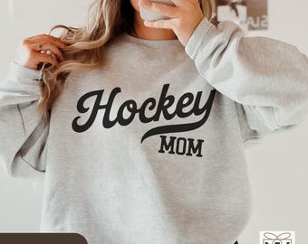 Hockey Mom Sweatshirt, Hockey Mom Team Matching Sweaters, Gift for Hockey Moms, Hockey Mama Crewneck, Varsity Hockey Mom Game Day Shirt