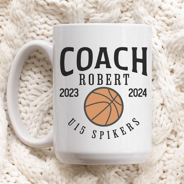 Personalized Basketball Coach Mug Gift, Basketball Team Coach Appreciation, Basketball Coach Gift, Coach Christmas Gift, End of Season Gift