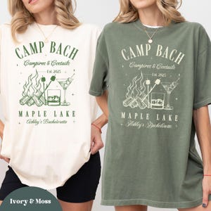 Custom Camp Bach T-shirts, Camping Bachelorette Comfort Color Tees, Cabin Bach Party Bridesmaid Shirts, Hiking Bachelorette Party Shirts