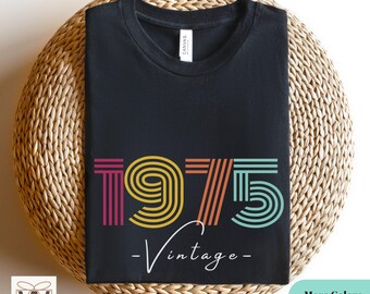 50th Birthday Shirt, 1975 Vintage T-Shirt, 50th Birthday Gift For Her, Born in 1975 50th Birthday Gift for Women, Retro 1975 Tshirt For Men