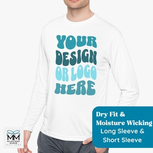 Custom Dry Fit Long Sleeve Sport Shirt, Personalized Performance Shirt, Moisture Wicking TShirt, Sport Shirt for Group, Outdoor UV Sun Shirt