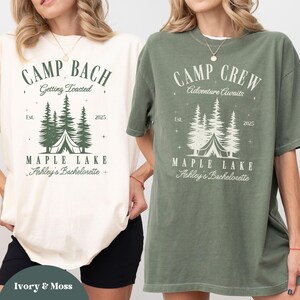 Custom Camp Bach T-shirts, Camping Bachelorette Comfort Color Tees, Cabin Bach Party Bridesmaid Shirts, Hiking Bachelorette Party Shirts