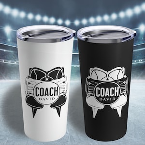 Personalized Hockey Coach Gift, Hockey Coach 20 oz Travel Mug, Hockey Coach Tumbler, Gift for Hockey Coach, Coach Thank-you Christmas Gift