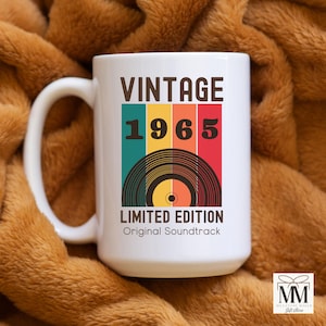 60th Birthday Gift, Vintage 1965 Coffee Mug, Funny 60th Birthday Gifts for Her Him, Birthday Mug, Retro Style 60th Birthday Gift for Women