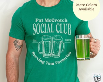 Funny St Patricks Day Shirt for Men, Pat McCrotch Social Club, Mens Saint Patricks Drinking Shirt, Shenanigans St Paddys T-Shirt, Beer Shirt