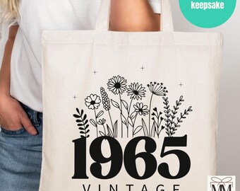 Funny 60th Birthday Tote Bag - Natural Canvas Reusable Shopping Bag Gift