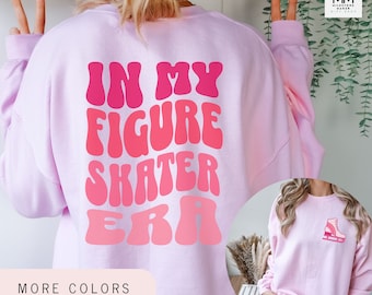 Figure Skating Sweatshirt for Teen Girl, In My Figure Skater Era Retro Groovy Sweater, Gift for Figure Skater, Ice Skater Girls Crewneck