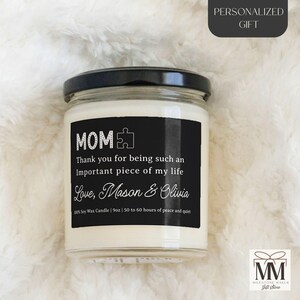Cadeau de Noël pour maman, cadeau de maman significatif, bougie de maman personnalisée de sa fille, cadeau de remerciement de son fils, une pièce importante de ma vie
