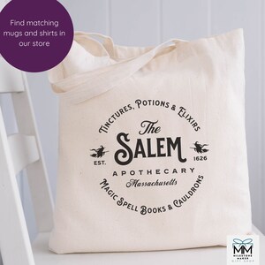 Salem Apothecary Tote Bag for Halloween, Spooky Candy Bag for Kids, Witchy Halloween Party Gift Bag, Witch Candy Bag for Trick or Treating afbeelding 7