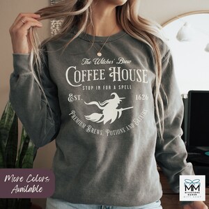 Salem Witch Halloween Sweatshirt, Comfort Colors Witchy Sweater, Salem Massachusets Witch Shirt, Witchy Sweater for Coffee Lover, 1692 Witch