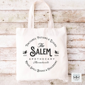 Salem Apothecary Tote Bag for Halloween, Spooky Candy Bag for Kids, Witchy Halloween Party Gift Bag, Witch Candy Bag for Trick or Treating afbeelding 9