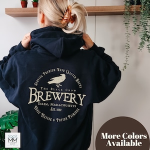 Salem Brewery Halloween Hoodie, Black Crow Halloween Sweater, Witchy Hooded Sweatshirt, Salem Witches Shirt, Salem Witch 1692 Fall Hoodie
