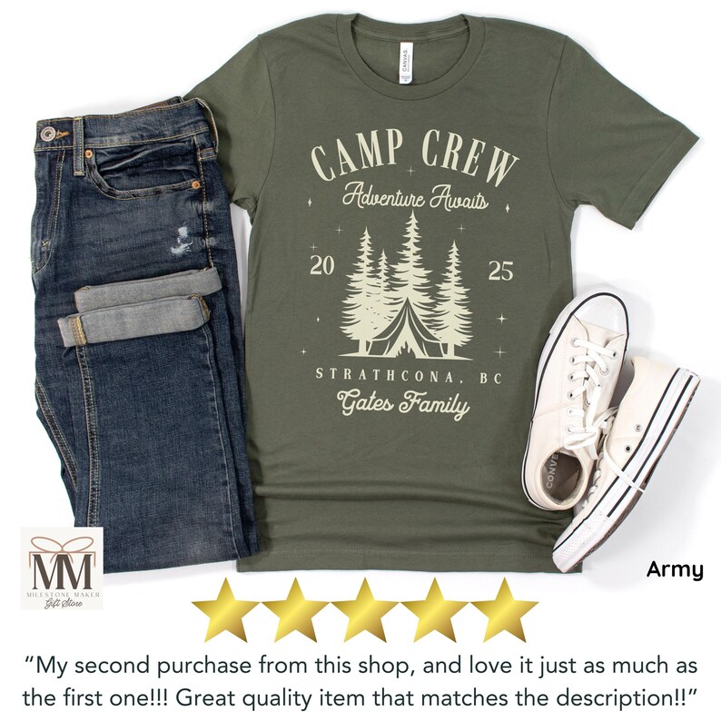 Personalized Family Camping Trip Shirt, Matching Travel Camping Tshirt for Family, Camp Crew Outdoor Family Camp Trip Tee, Adventure Awaits image 6