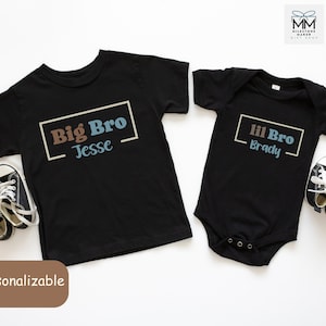 Big Bro Little Bro Matching Shirts, Baby Coming Home Outfit, Personalized New Big Brother Gift, Matching Brother T-shirts, New Baby Brother