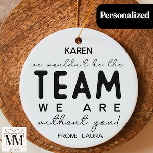 Custom Team Appreciation Gift, Best Team Ornament, Corporate Employee Bulk Tag, Gift From Boss, Coworker Christmas Gift, Volunteer Thank You