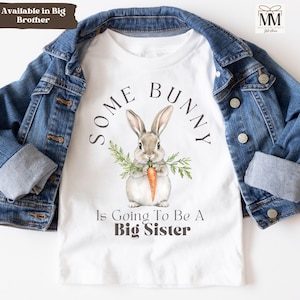 Big Sister Announcement Shirt, Promoted to Big Sister Kids TShirt, Gift for New Big Sister, Spring Pregnancy Announcement, Easter Kids Shirt