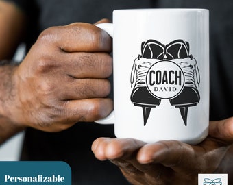Personalized Hockey Coach Gift, Hockey Coach Coffee Mug, Gift for Hockey Coach, Custom Coach Hockey Mug, Hockey Coach Appreciation Gift