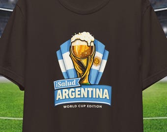 Argentinië voetbal biershirt WK fan T-shirt voetbal drinken T-shirt Argentinië fan cadeau