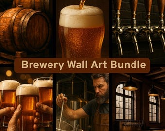 Brewery Wall Art Prints: Craft Beer Decor Set (Digital Download)