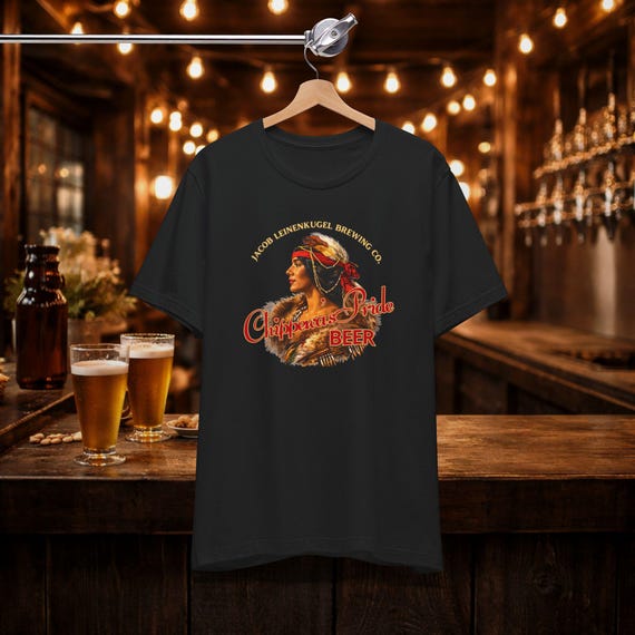 Chippewa, Chippewa Pride Beer Native American Head Illustration Tee
