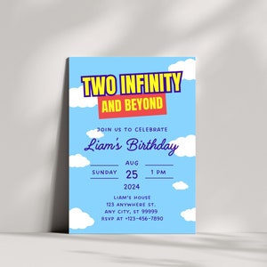Editable Toy Story Birthday Invitation, Two Infinity And Beyond, Kids Birthday Party Invite
