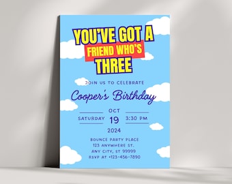 Toy Story Birthday Invitation: You've Got a Friend Who's Three (Digital Download)