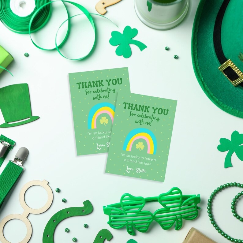 Lucky One Birthday Thank You Tags: St Patricks Day Party Favors ...