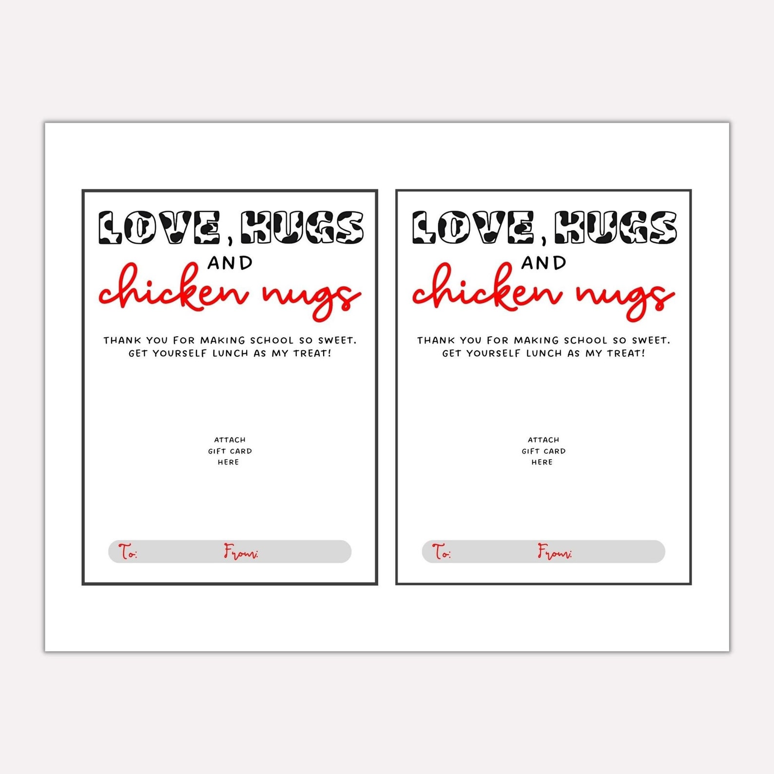 Printable Chickfila Gift Card Holder Teacher Gift Card - Etsy