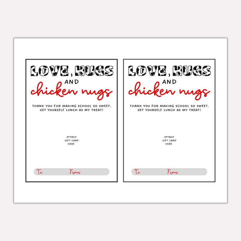 Printable Chickfila Gift Card Holder Teacher Gift Card - Etsy